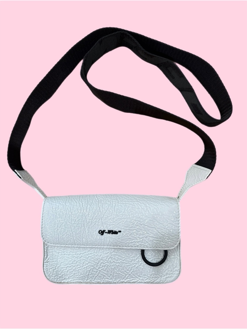 Off-White 2013 White Textured Crossbody with Black Strap